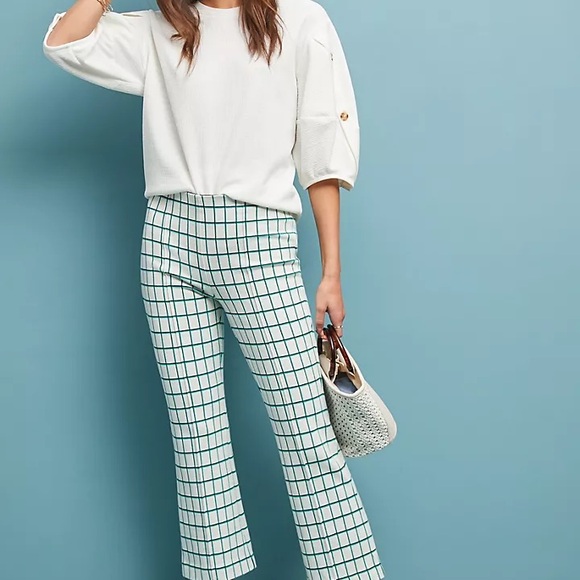 Anthropologie Pants - Anthropologie The Essential Crop Flare Plaid